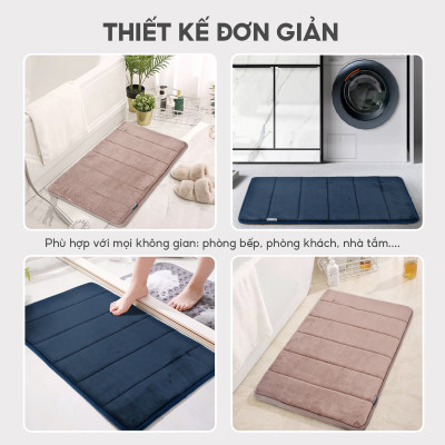 Thảm lau chân Lebenlang LBL8181 thấm hút nước đế cao su chống trơn trượt phòng tắm - hàng chính hãng