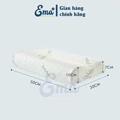 Gối ngủ cao su non vỏ sợi tre kháng khuẩn EMA - Phong cách Nhật Bản - Chống đau mỏi cổ vai gáy, ngủ ngáy