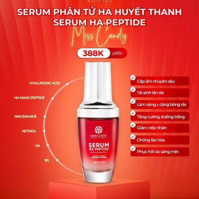 Serum Phân Tử HA Huyết Thanh MISS CANDY 30ml Giúp Cấp Ẩm Chuyên Sâu, Tăng Sinh Collagen, Tăng Cường Dưỡng Trắng, Tái Sinh Làn Da, Chống Lão Hóa Da _  PHỤNG BEAUTY
