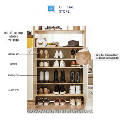 Kệ Giày Gỗ Ngăn Phòng Đa Năng SIB Decor Để Sách, Đồ Trang Trí Hiện Đại KG32