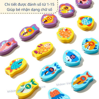 Đồ chơi câu cá nam châm bằng gỗ Mideer Magnetic Fishing Toy cho bé