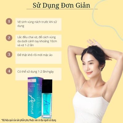 COMBO 3 Lọ Xịt Khử Mùi Toàn Thân AROMA 50ml, Giúp Ngăn Tiết Mồ Hôi, Khử Mùi Hôi Nách, Không Ố Vàng
