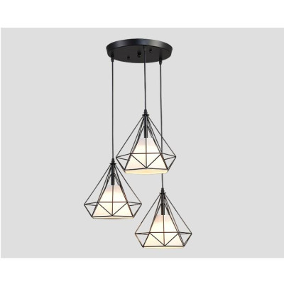 Bộ đèn thả DIAMON treo trần - kèm bóng LED và đế ốp trần (D250mm)