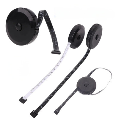 Thước Dây Với Nút Bấm Tự Rút Sau Khi Kéo, Đo Vòng Bụng, Vòng Eo 3 Vòng Kiểm Tra Sức Khỏe 1.5m - Đo Quần Áo, Màu Đen. Takyhome 5940