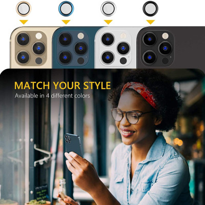 Bộ miếng dán kính cường lực bảo vệ Camera iPhone 12 Pro Max hiệu Wiwu Guard Lens Ring mang  lại khả năng chụp hình sắc nét full HD (độ cứng 9H, chống trầy, chống chụi & vân tay, bảo vệ toàn diện) - hàng nhập khẩu