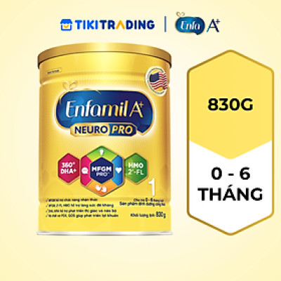 Sữa bột Enfamil A+ NeuroPro 1 với 2’-FL HMO cho trẻ từ 0 – 6 tháng tuổi– 830g