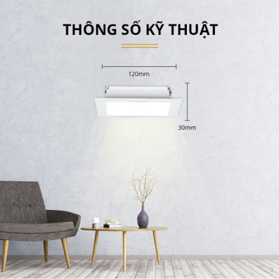 Đèn LED Âm trần Downlight Neo Slim Panasonic Vuông đơn sắc Công suất 9W siêu mỏng nguồn rời, xuất xứ Indonesia, NNP72250, NNP72255