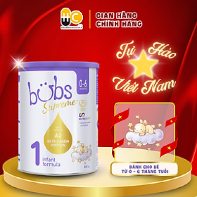 Sản phẩm dinh dưỡng công thức dành cho trẻ từ 0-6 tháng tuổi: Bubs Supreme Infant Formula 1