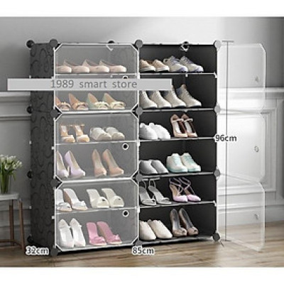 - TỦ NHỰA ĐỂ GIÀY DÉP KIỂU MỚI 12 Ô (chia ô) CỬA TRẮNG TRONG