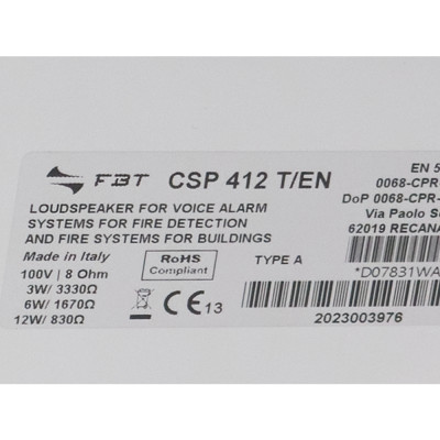 CSP 412 T/EN Loa âm trần 12W FBT-HÀNG CHÍNH HÃNG