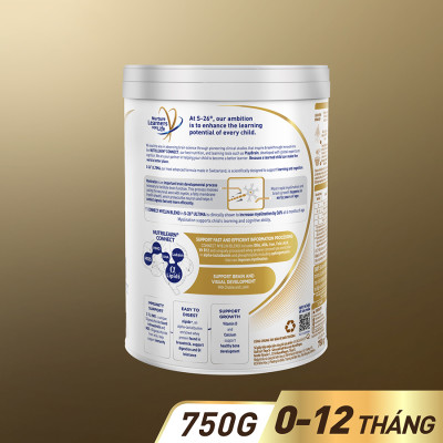Sữa bột công thức S-26 ULTIMA 1 750G với hợp chất NUTRILEARN CONNECT cho bé 0 - 12 tháng tuổi