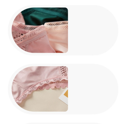 Quần Lót Nữ Lọt Khe Phi Lụa Phối Ren Gợi Cảm 6067 – Satin Mịn, Không Viền, Quyến Rũ