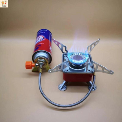 Bếp gas mini du lịch xếp gọn hợp kim chống gĩ có dây nối bình gas an toàn có van điều chỉnh gas cao cấp ,cắm trại