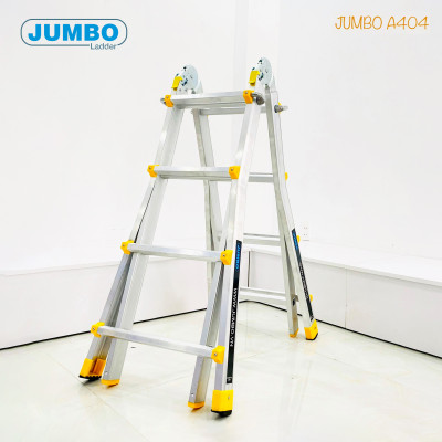 Thang nhôm rút lồng JUMBO A404 - Chữ A cao nhất 2.0m, chữ I cao nhất 4.0m, tải trọng 300kg
