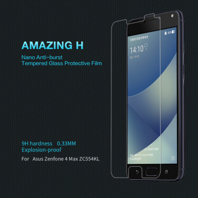 Miếng dán kính cường lực cho Asus Zenfone 4 Max ZC554KL hiệu Nillkin (độ cứng 9H, mỏng 0.3mm, hạn chế bám vân tay) - Hàng chính hãng