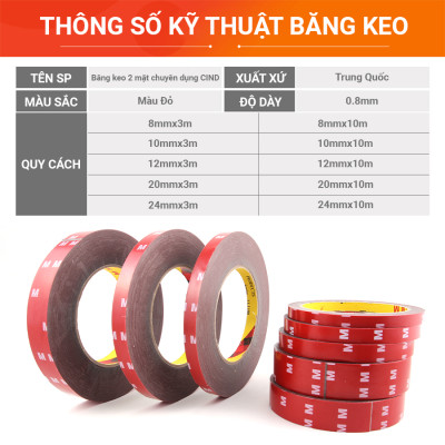 Băng Keo 2 Mặt Chuyên Dụng CIND (20mmx3m)