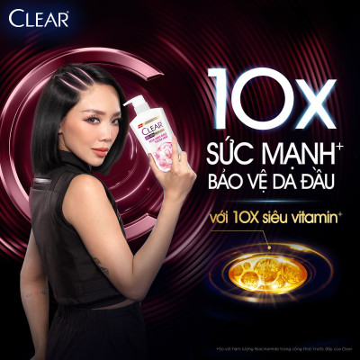Dầu gội sạch gàu Clear Hoa Anh Đào đánh bay gàu & nhờn ngứa, sảng khoái cả ngày dài 630G