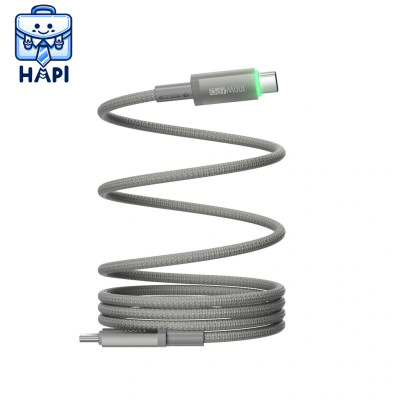 Cáp sạc Type-C to Type-C 100W hàng chính hãng WiWU Maglink Wi-C084. Dây dù nylon siêu bền, truyền đẫn ổn định