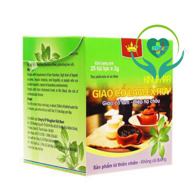 ￼Trà giảo cổ lam Extra 20 Túi Kingphar -  Giúp hạ mỡ máu, giảm cholesterol toàn phần, ngăn ngừa xơ vữa mạch máu