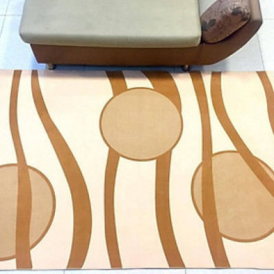 Thảm nhung 3D HT nâu trònTSN20(120x160cm)