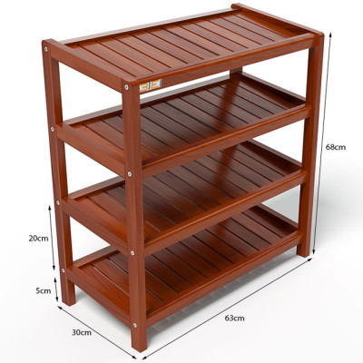 Kệ Dép 4 Tầng Gỗ Cao Su  (63 x 30 x 68 cm) - Cánh Gián