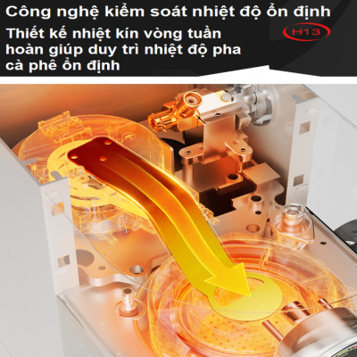 Máy pha cà phê Cappuccino, Ristretto, Espresso, Latte chuyên nghiệp thương hiệu Mỹ cao cấp HiBREW H13 - Hàng nhập khẩu