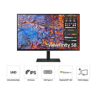 Màn hình đồ họa Samsung ViewFinity S8 UHD LS32B800PXEXXV( 32 inch ( 3,840 x 2,160 ) IPS / 60Hz / 5ms / Display Port / HDMI / USB Hub / USB - C Charging 90W ) - Hàng Chính Hãng