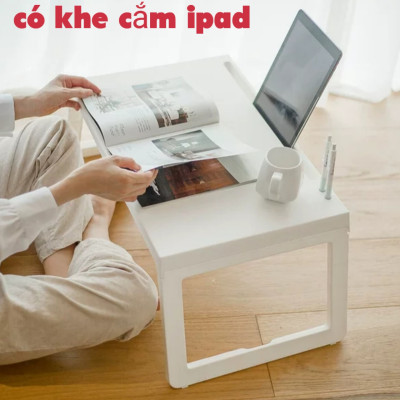 Bàn học laptop gấp gọn làm bằng nhựa cao cấp dùng cho sinh viên học sinh