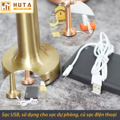 Đèn Led Quầy Bar Bàn Ăn Nhà Hàng HUTA RESNON Cảm Ứng Tích Điện USB Điều Chỉnh Ánh Sáng Vàng Trang Trí Quán Cà Phê Quán Bar