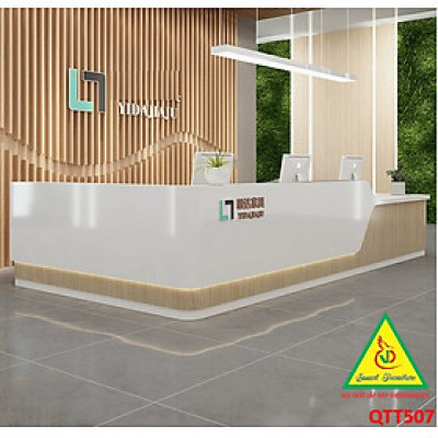 Bàn thu ngân, bàn lễ tân, bàn tính tiền bằng gỗ MDF QTT507- NỘI THẤT LẮP RÁP VIENDONGADV