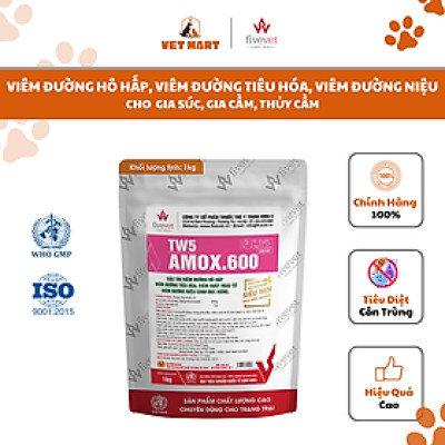[100G] TW5-Amox.600 - viêm đường hô hấp, viêm đường tiêu hóa, viêm đường niệu cho gia súc, gia cầm, thủy cầm