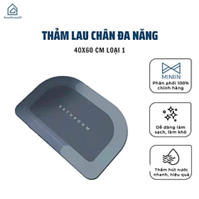Thảm Lau Chân Nhà Tắm Đa Năng Chất Liệu Chống Trơn Trượt Cao Cấp 4 Lớp Thấm Hút Tốt 40x60cm Loại 1 - Hàng Chính Hãng -( Màu Và Chữ Ngẫu Nhiên)