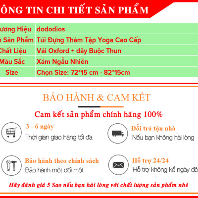 Túi Đựng Thảm Tập Yoga PU TPE Cao Cấp Vải Oxford Chống Nhăn Chống Ẩm  - Tặng Kèm Dây Buộc Thảm Yoga Chuyên Dụng Hàng Chính Hãng Dododios