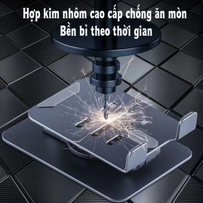 Giá đỡ kệ đỡ hợp kim nhôm cho điện thoại / máy tính bảng xoay 360 độ hiệu HOTCASE Rotation Stand - xoay mọi góc độ, thiết kế hợp kim nhôm nguyên khối cao cấp, chịu được trọng lượng 7.5kg - Hàng nhập khẩu