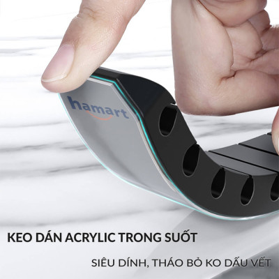 Kẹp Giữ Dây Sạc Silicone Cố Định Chống Rối Dây Điện Hamart Keo Acrylic Siêu Dính Tường Tiện lợi - Hàng Nhập Khẩu