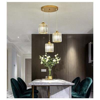 Đèn thả  pha lê hiện đại - kèm bóng LED và đế ốp trần