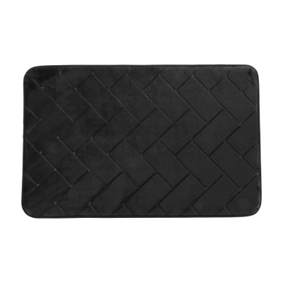 Thảm Nhà Tắm Polyester ERINA Màu Đen|Index Living Mall| Nội Thất Thái Lan