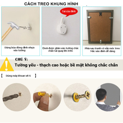 Bộ Khung Ảnh Treo Tường Phong Cảnh Đà Nẵng Đẹp Tặng Kèm bộ ảnh như hình mẫu, đinh treo tranh và sơ đồ treo - PGC282