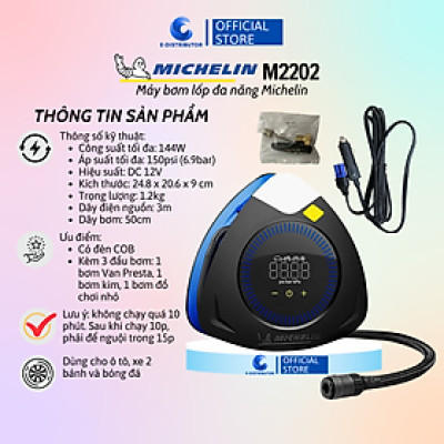 Máy bơm lốp đa năng Michelin M2202 - Hàng chính hãng