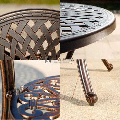 Bộ bàn nhôm đúc ngoài trời 2 ghế SL TE2003-78A / CC2017-A Nội thât Capta Bộ bàn outdoor cổ điển cho hồ bơi, sân vườn