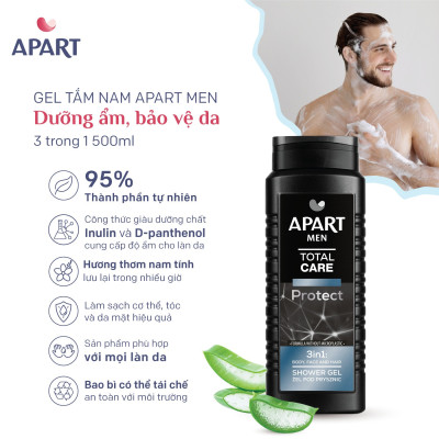 Gel tắm nam Apart Men dưỡng ẩm, bảo vệ da đặc biệt lưu hương 500ML
