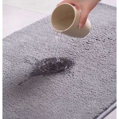 Thảm Nỉ Lau Chân Hình Chữ Nhật, Chùi Chân Lông Mềm Mịn Dày Dặn Đế Chống Trơn Trượt Hàng Chất Lượng Cao KT 40x60cm Giao Màu Ngẫu Nhiên