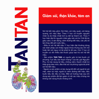 Viên sỏi Tan Tan Hoa Việt thảo dược giảm nguy cơ sỏi thận sỏi giảm viêm đường tiết niệu hộp 60 viên