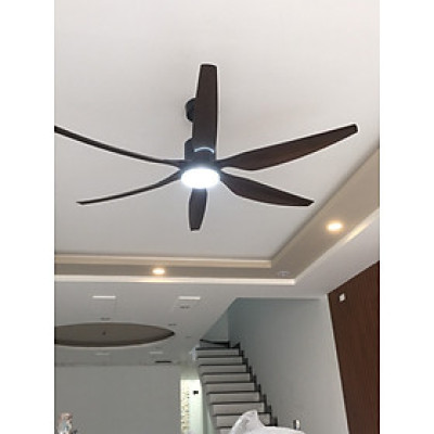 sải cánh 1m67 dài, Quạt trần 6 cánh có đèn Led trang trí, điều khiển từ xa, động cơ DC 6 số tiết kiệm điện