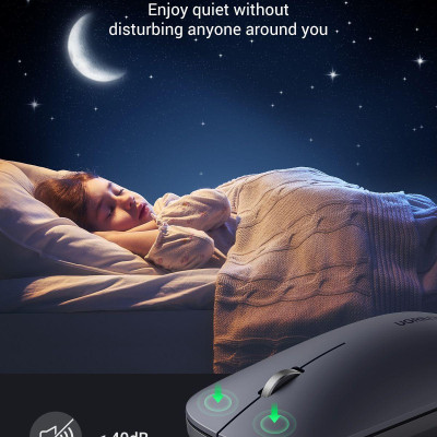 Ugreen UG90675MU001TK màu đen 2.4g chuột không dây dùng cho máy tính laptop chất liệu nhựa ABS có pin AA - HÀNG CHÍNH HÃNG