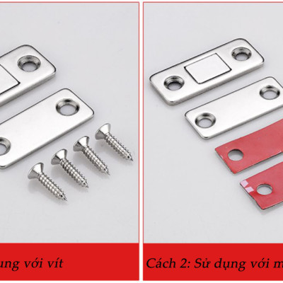 Combo 2 Bộ Nam Châm Hít, Giữ Ngăn Kéo, Cửa Tủ KUNBE, Không Cần Khoan Siêu Tiện Lợi
