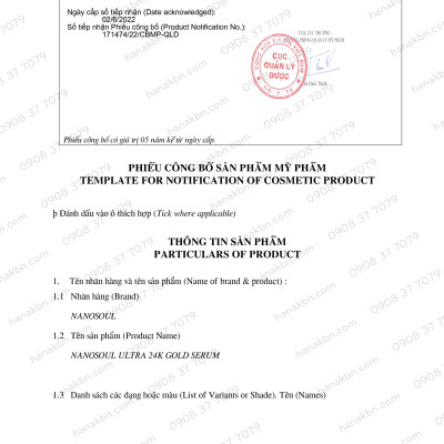 Tinh Chất Vàng 24k Hàn Quốc - Ultra 24k Gold Serum Nanosoul - Chống Lão Hóa, Xóa Nhăn - 105ml (Hàng Chính Hãng)