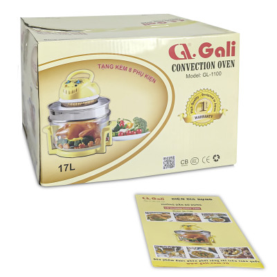 Lò nướng thủy tinh đa năng Gali GL-1121 17 lít 1300w, hàng chính hãng bảo hành 24 tháng, tặng kèm 5 phụ kiện tiện lợi, hàng chính hãng 100%, bảo hành 12 tháng Gali