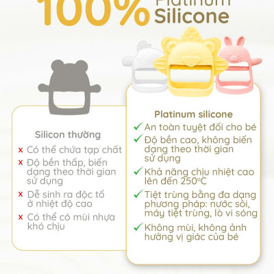Gặm nướu cho bé từ sơ sinh SILIPOT BEBE mềm, chất liệu platinum silicone, an toàn cho bé, không BPA, chịu nhiệt 250 độ