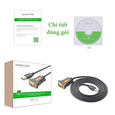 Ugreen UG20223CR104TK 3M Cáp tín hiệu chuyển đổi USB 2.0 sang COM RS232 cao cấp - HÀNG CHÍNH HÃNG